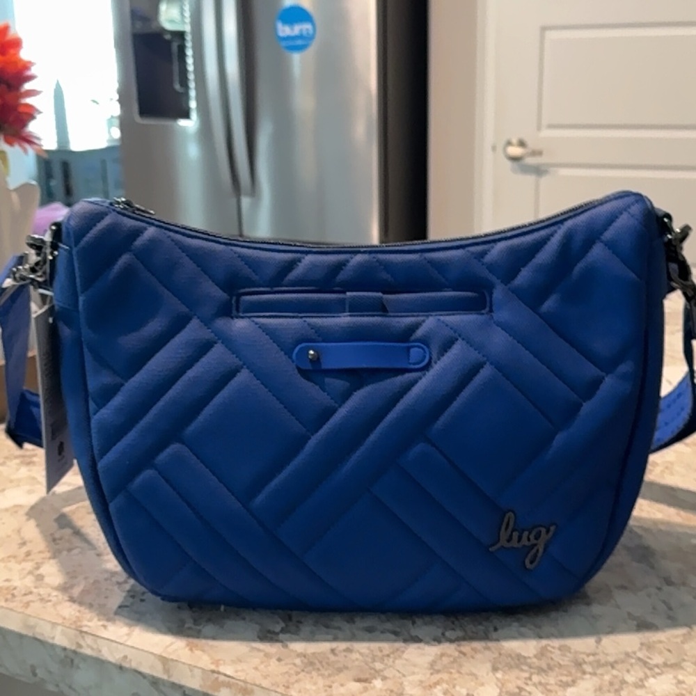 Lug Quilted Crossbody Bag in Bold Blue